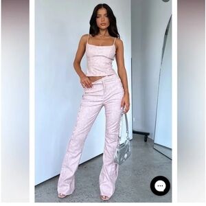 White fox boutique PU leather top